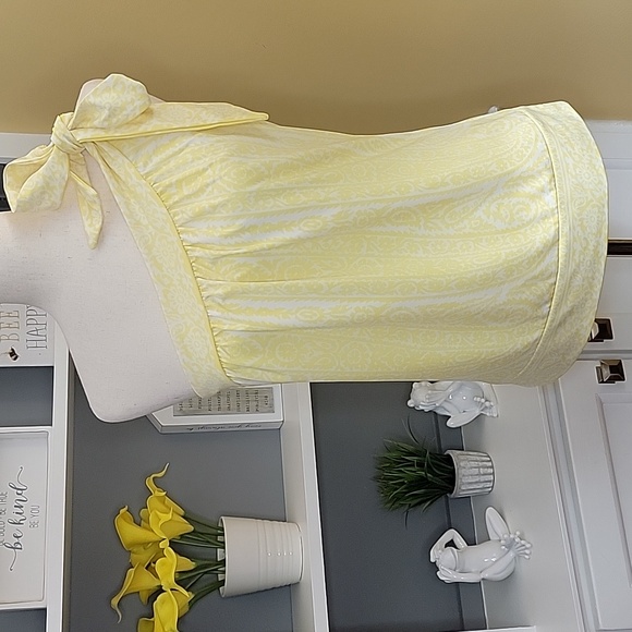 INC One Shoulder Yellow and White Top - Picture 9 of 9